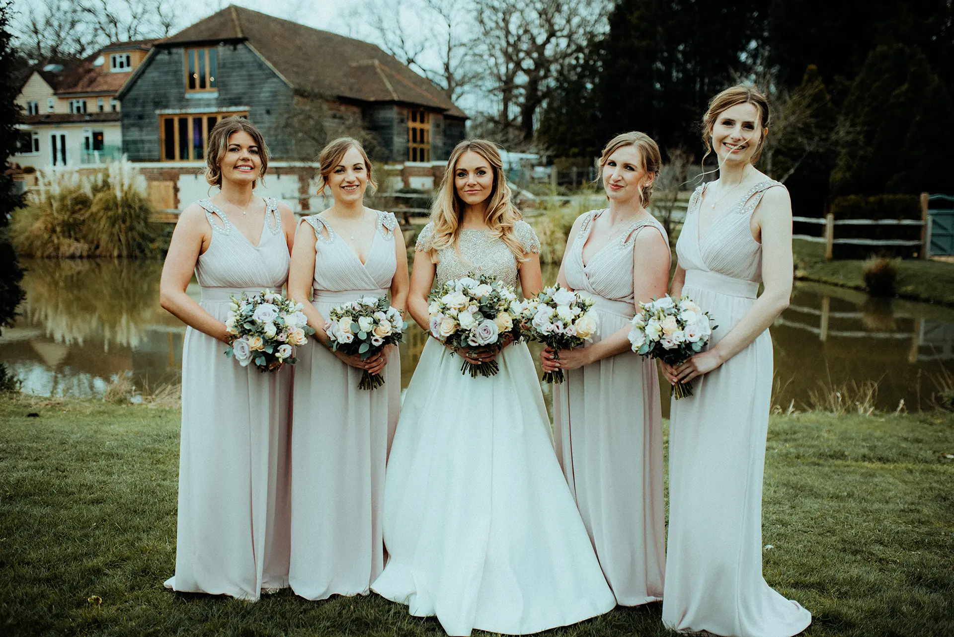 Brookfield Barn bride and bridesmaids