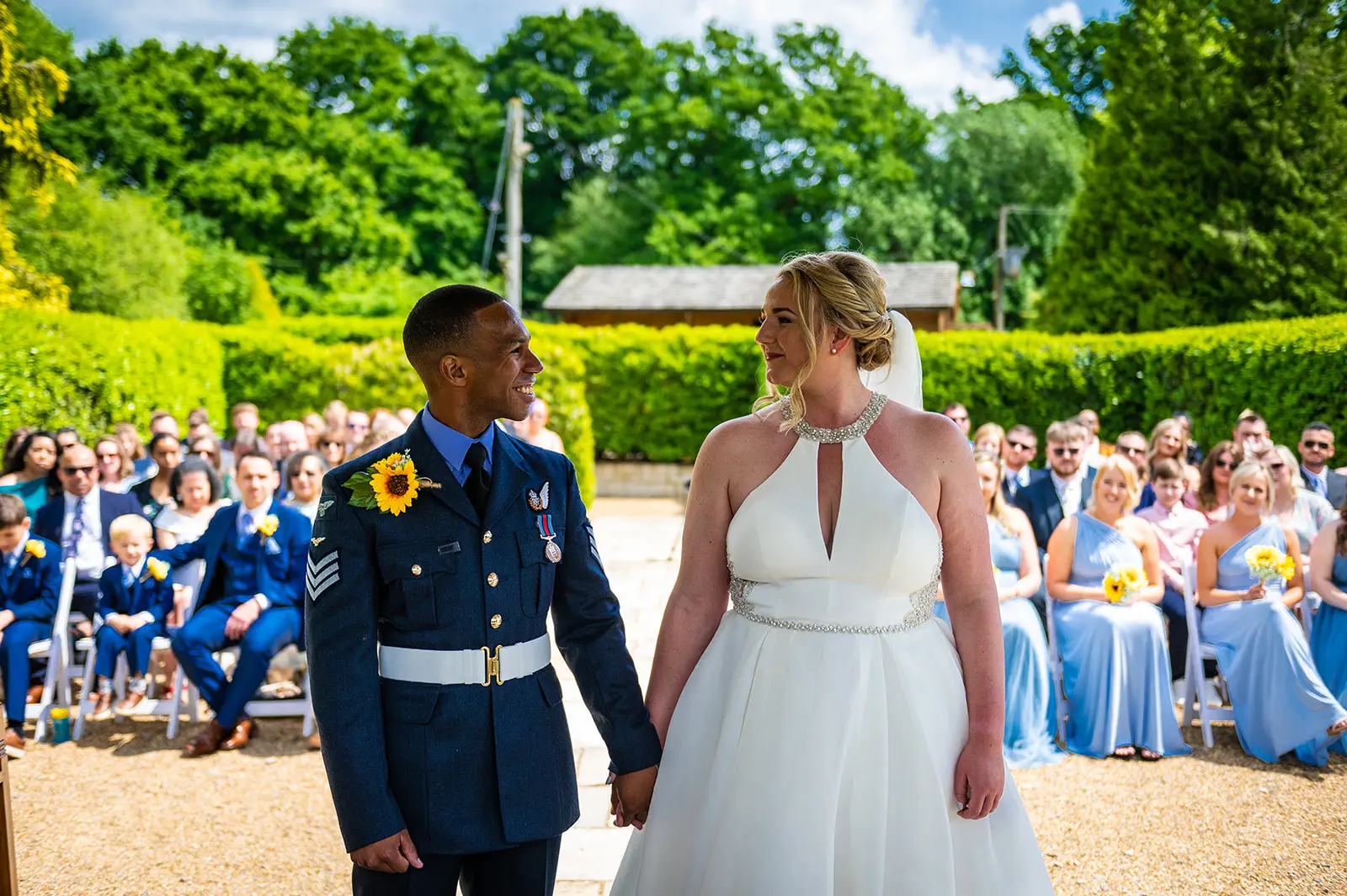 Brookfield Barn bride and groom outdoor ceremony