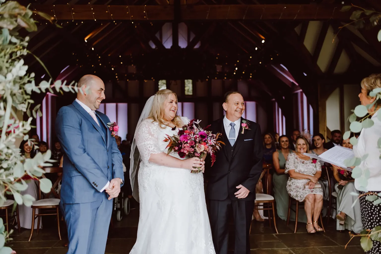 Brookfield Barn bride and groom wedding ceremony