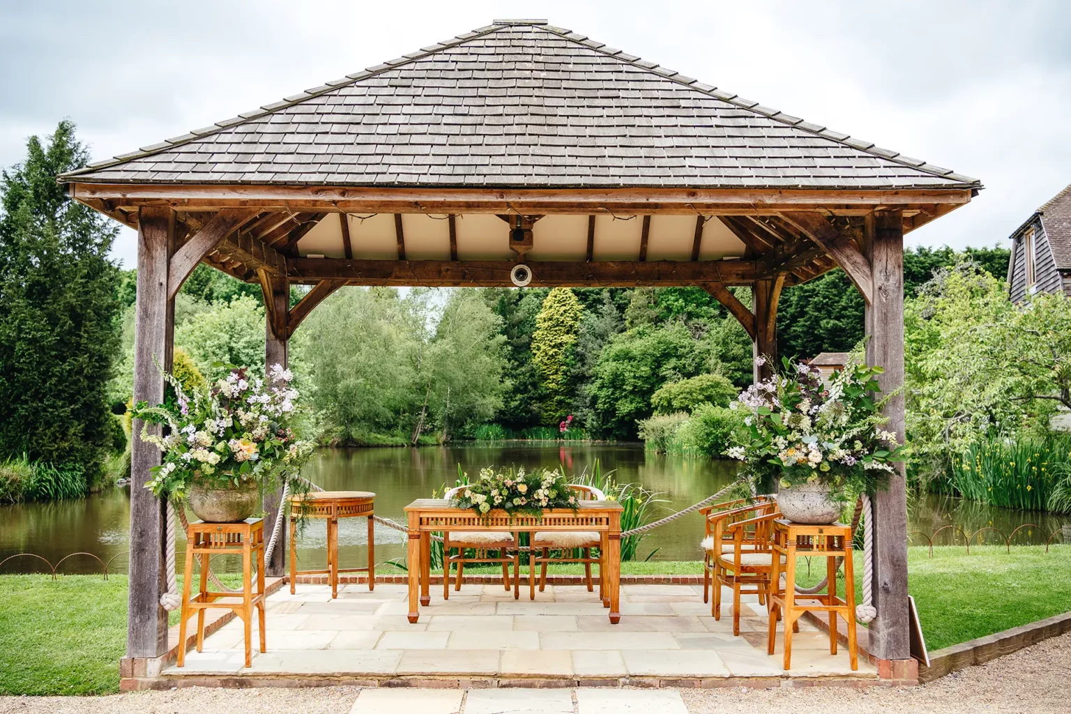 Brookfield Barn outdoor ceremony setup