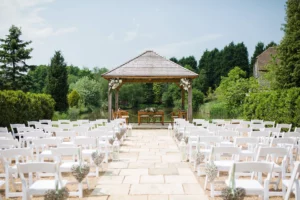 Brookfield Barn outdoor wedding ceremony setup