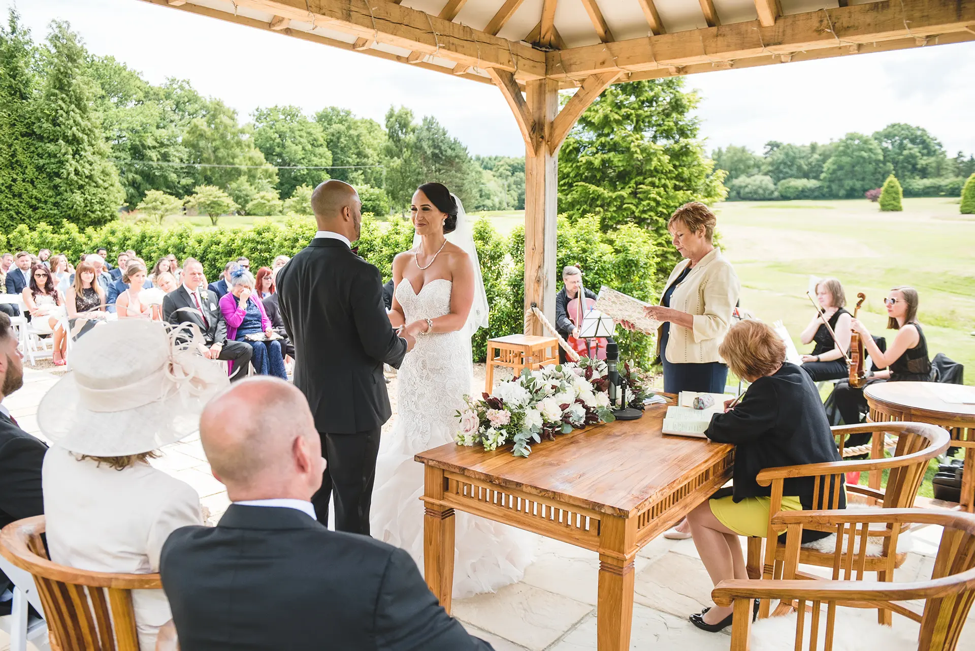 brookfield barn wedding outdoor ceremony vows