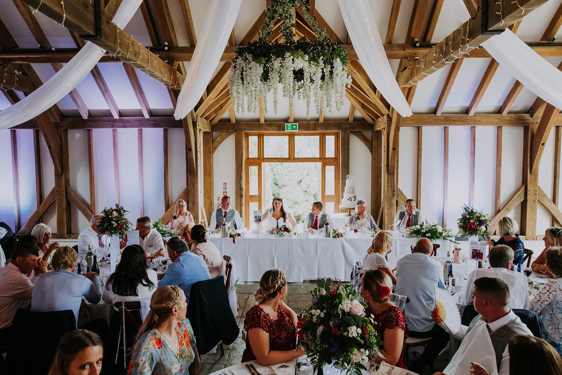 brookfield barn wedding reception top table