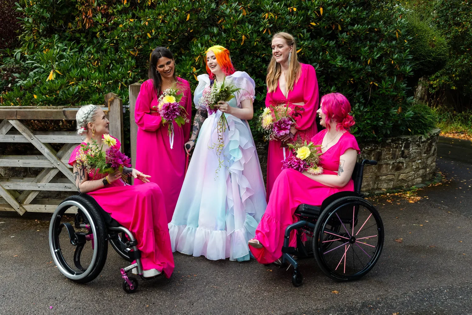 Brookfield Barn bride and bridesmaids