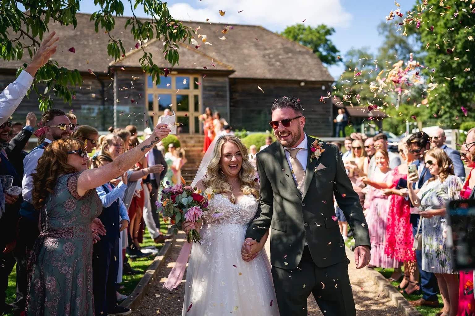 Brookfield Barn bride and groom just married