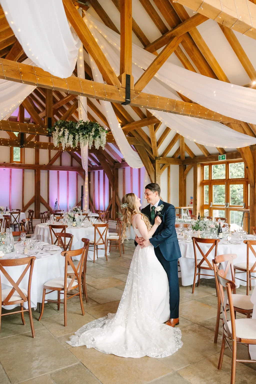 Brookfield Barn bride and groom wedding breakfast