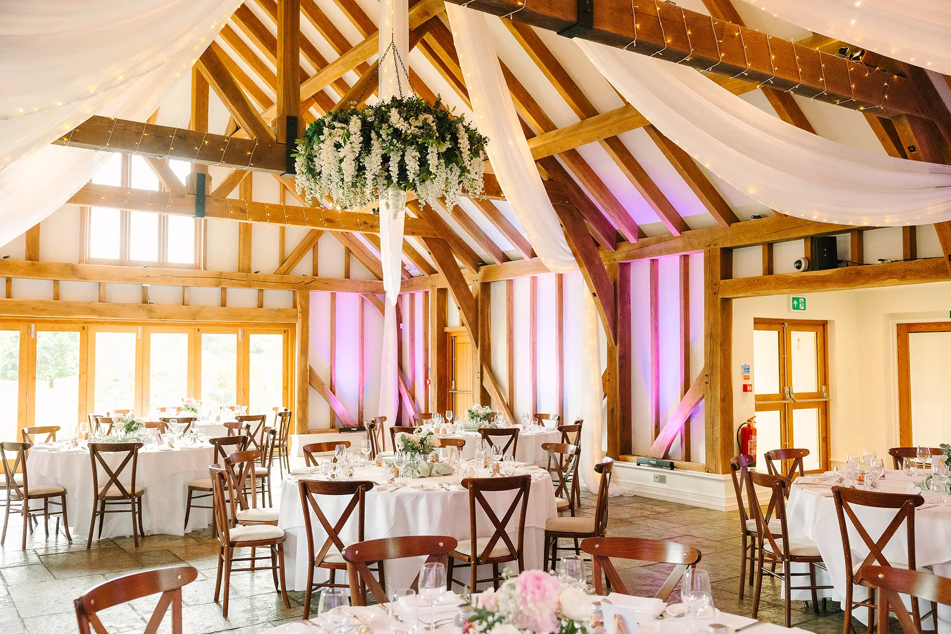 Brookfield Barn spring wedding breakfast decor