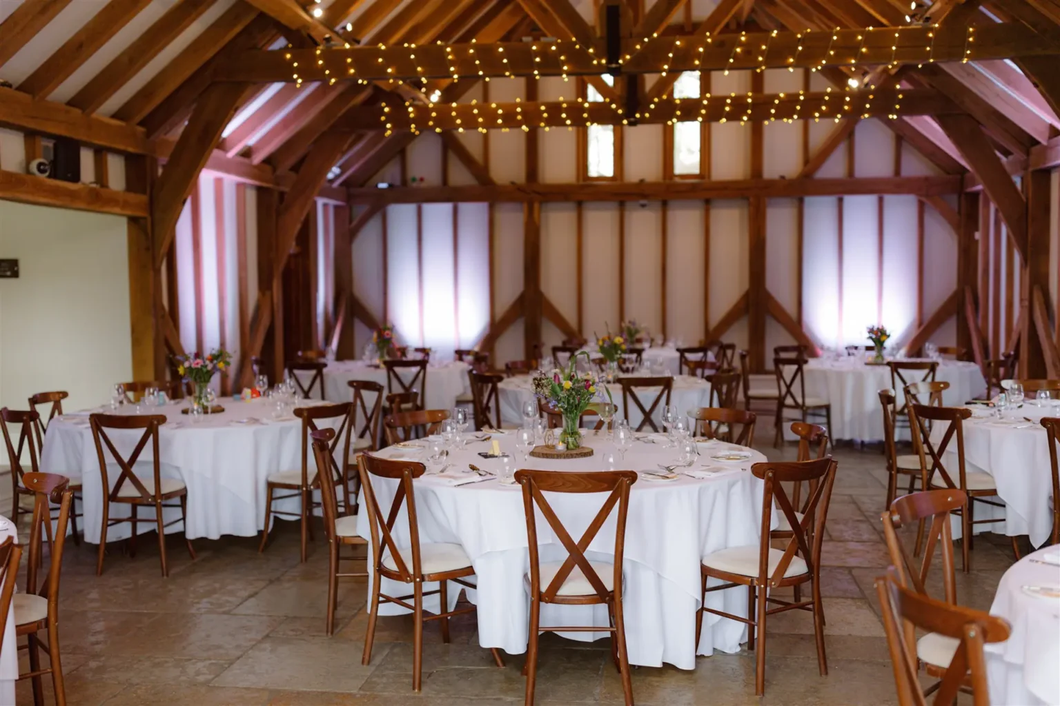 Brookfield Barn spring wedding breakfast decor