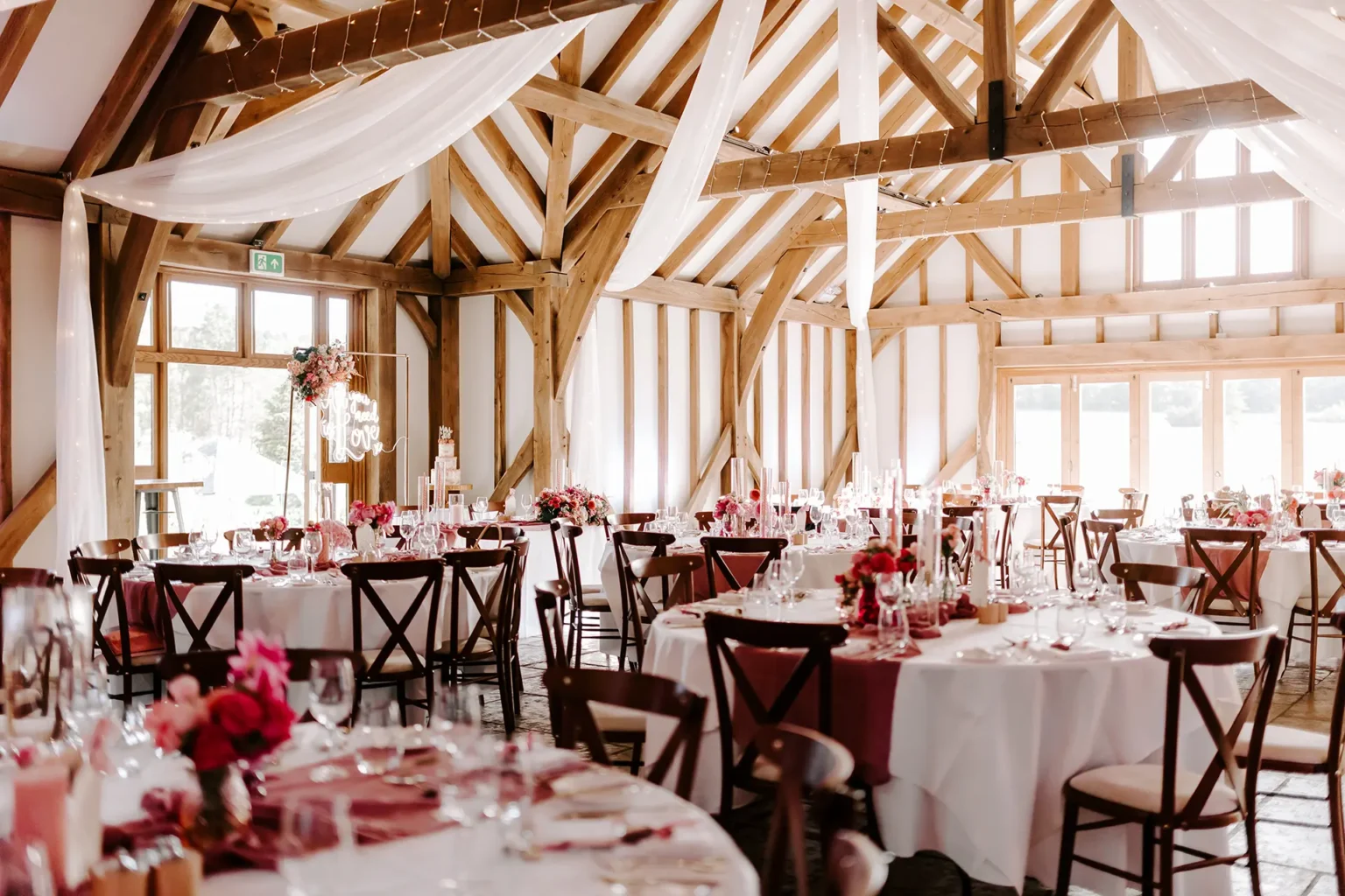 Brookfield Barn wedding breakfast setup