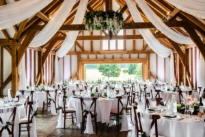 Brookfield Barn wedding breakfast setup