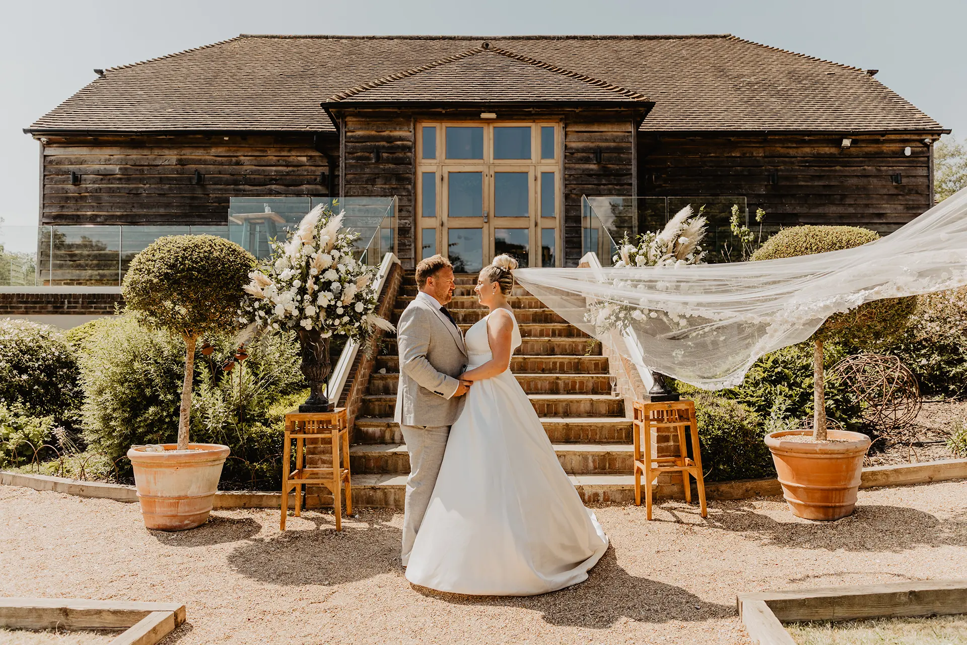 Brookfield Barn wedding day bride and groom