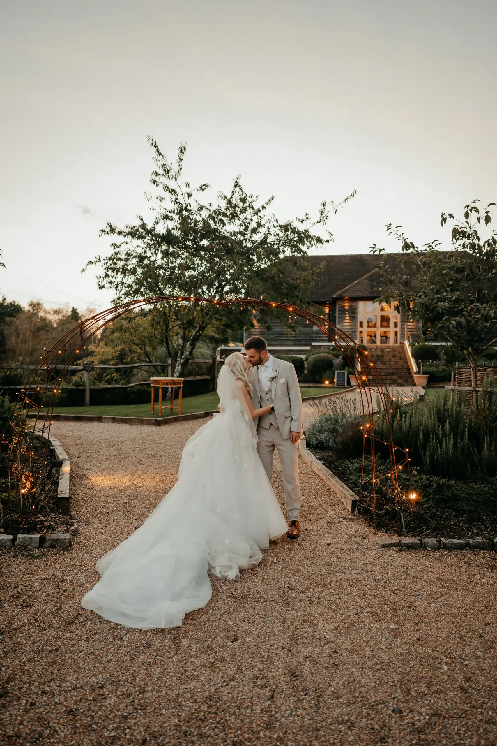 Brookfield Barn wedding day evening