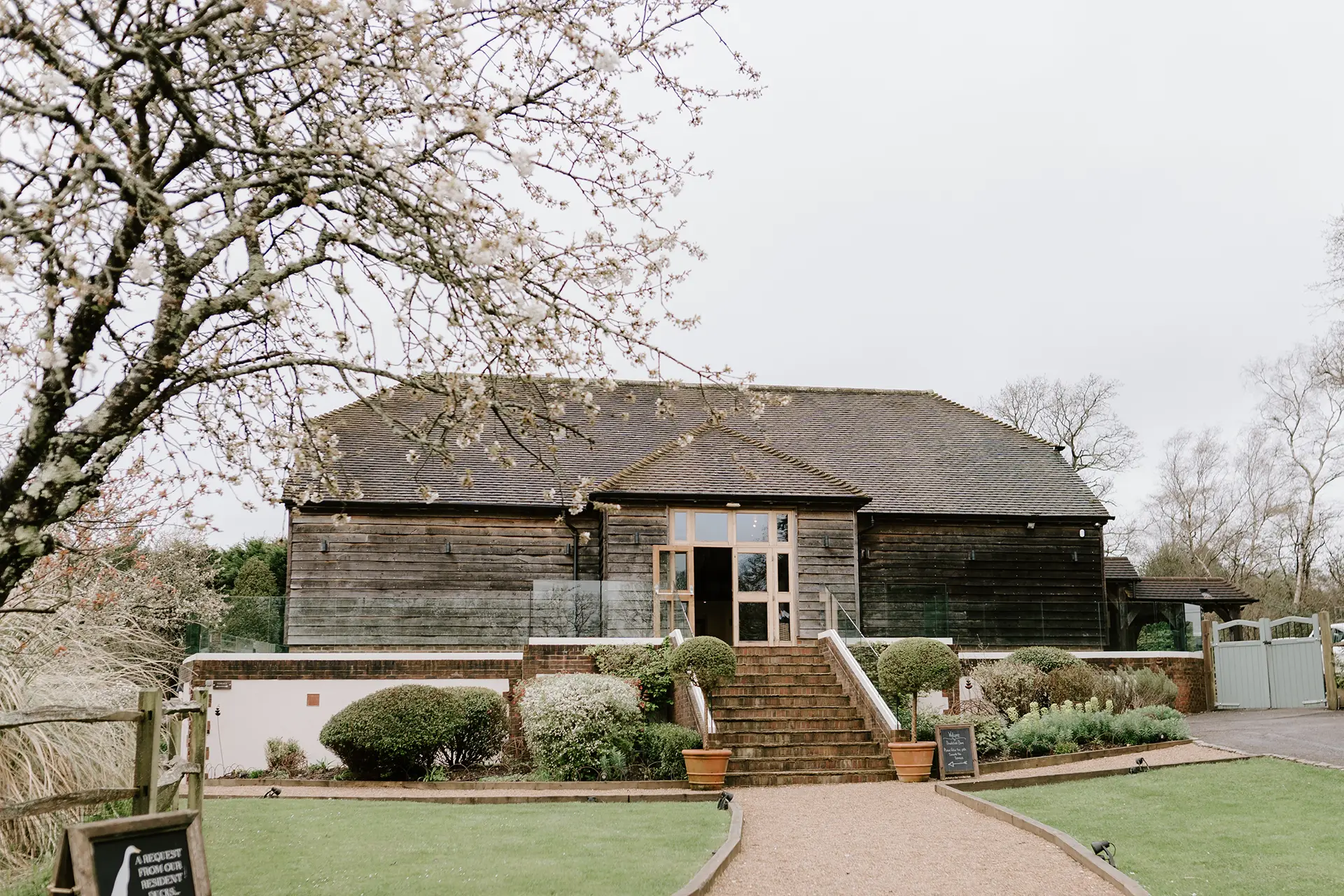 Brookfield Barn wedding venue in spring